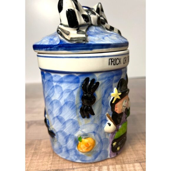 Ceramic Halloween Cookie Jar With Witchs Brew Design - Picture 2 of 4